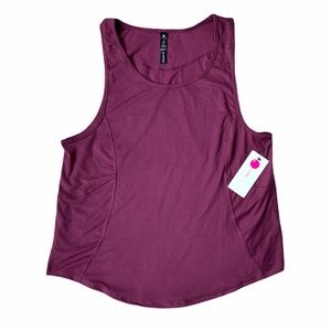 Yogalicious L WildVineyard Maroon Curved Hem Tank